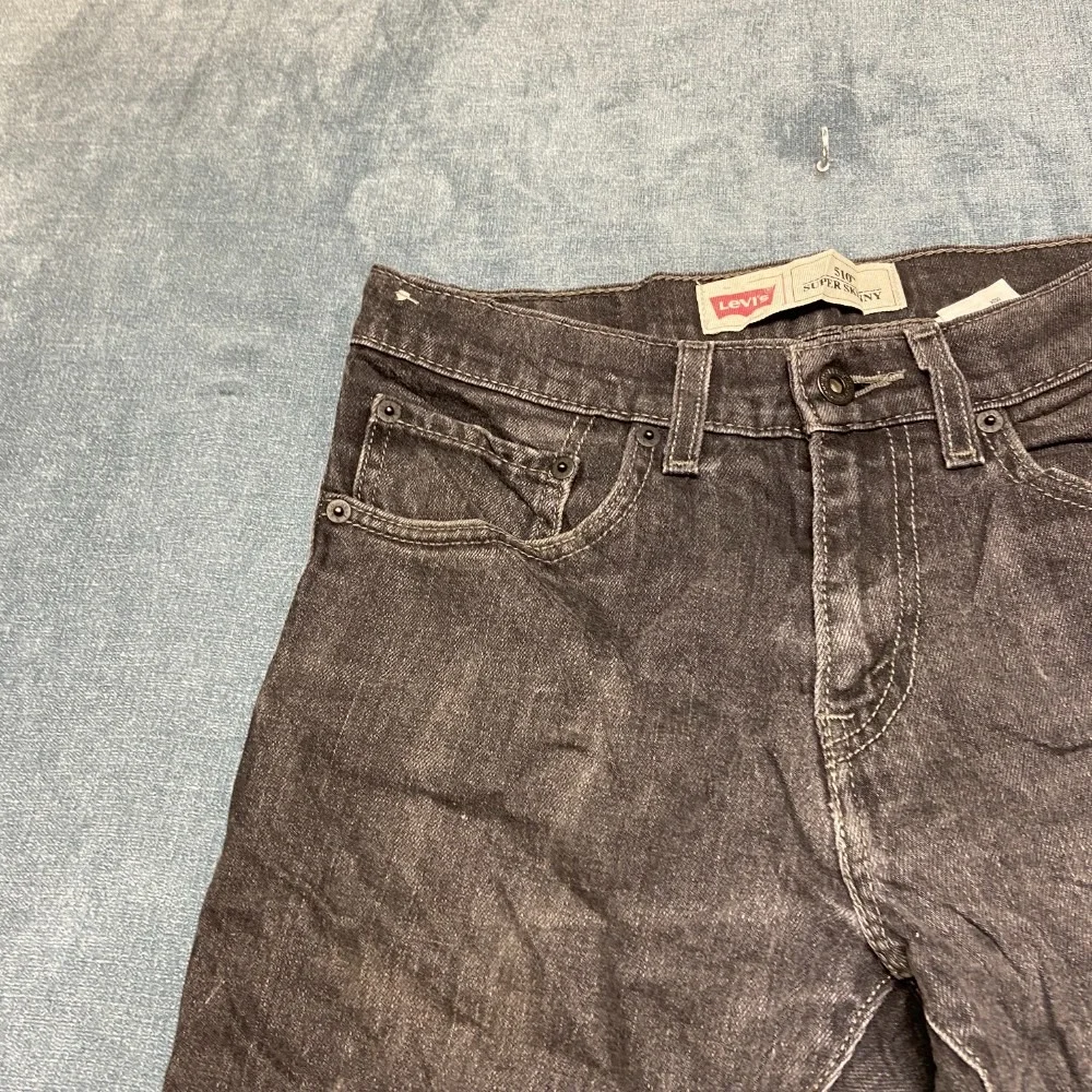 VTG Levi's 510 Jeans Boys 16 Reg 28x28 Black Denim Cotton Stretch Super Skinny
